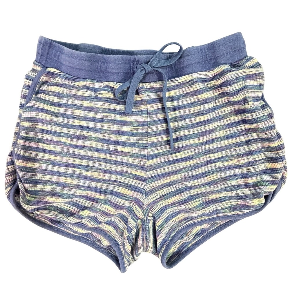 Striped Lounge‎ Shorts Women's Medium Blue Yellow Purple Drawstring 90s Y2K